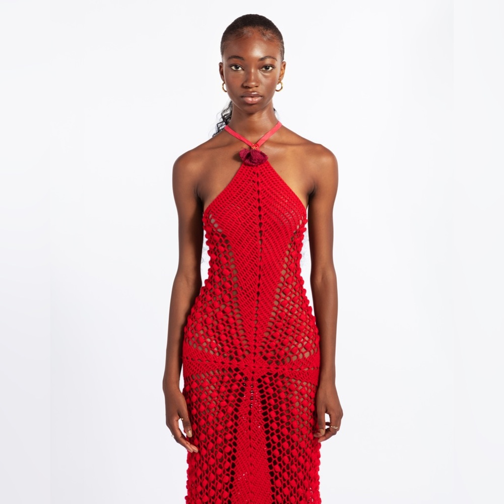 Red Crochet Dress